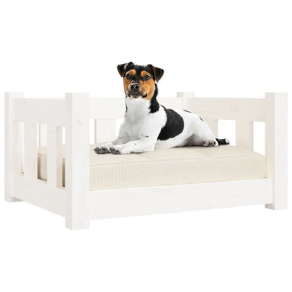 Vidaxl Cama Para Perros Madera Maciza De Pino Blanca 55,5x45,5x28 Cm_4