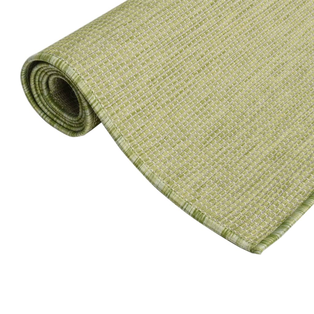 Alfombra De Exterior De Tejido Plano Verde 120x170 Cm_2