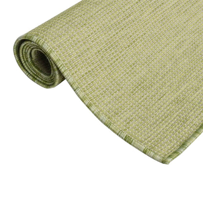 Alfombra De Exterior De Tejido Plano Verde 120x170 Cm_2