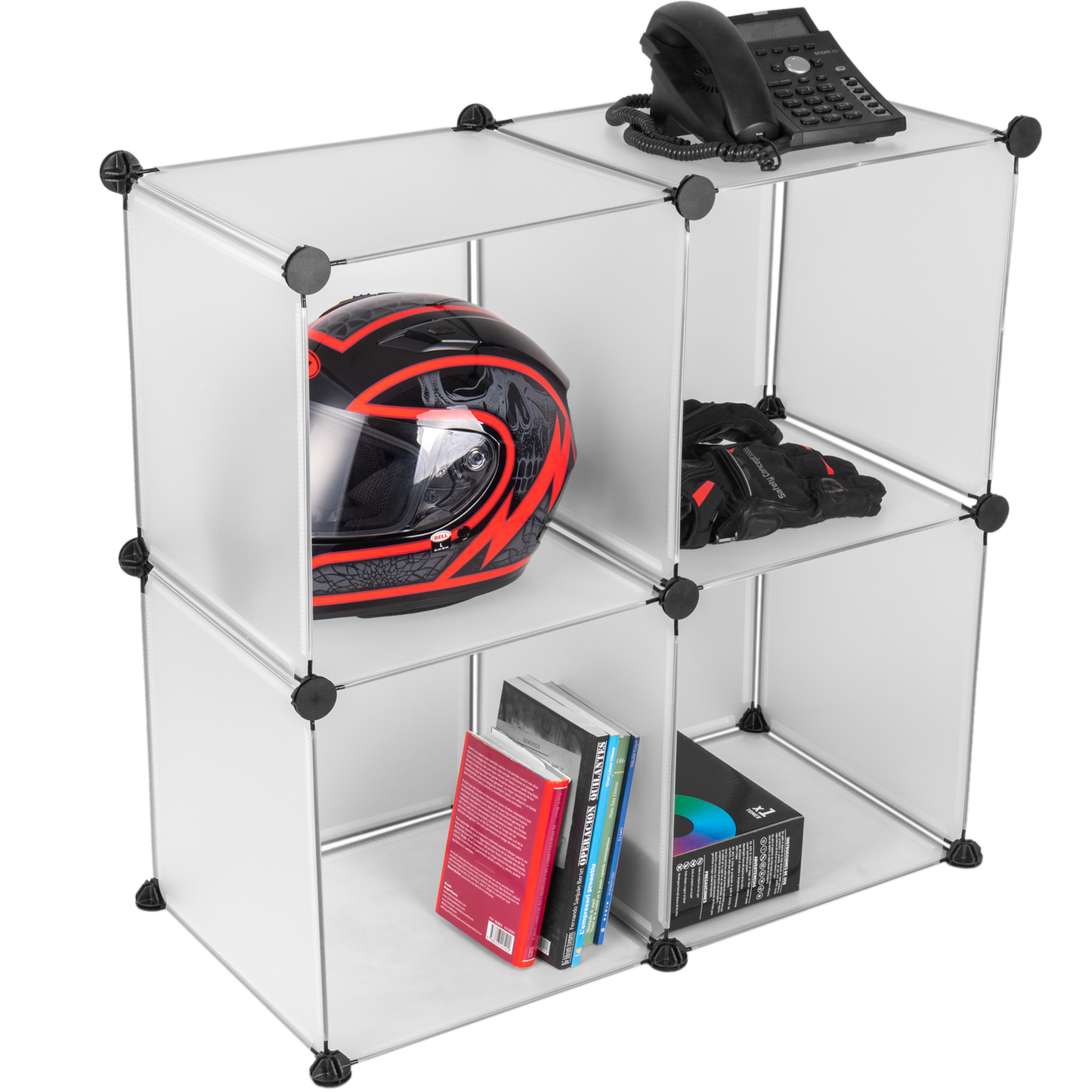 Armario Organizador Modular Estanterías De 4 Cubos De 35x35cm Plástico Blanco_2