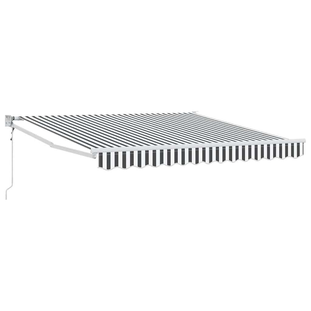 Toldo Retráctil Aluminio Y Tela Gris Antracita Y Blanco 3x2,5 M_0