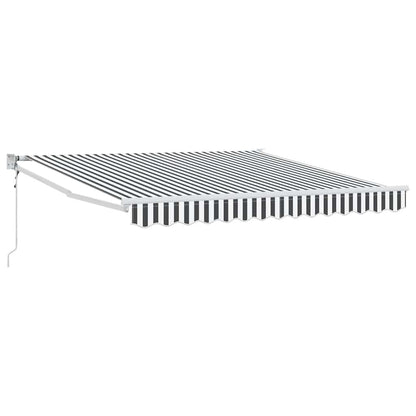 Toldo Retráctil Aluminio Y Tela Gris Antracita Y Blanco 3x2,5 M_0