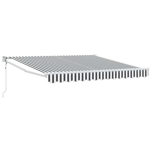 Toldo Retráctil Aluminio Y Tela Gris Antracita Y Blanco 3x2,5 M_0