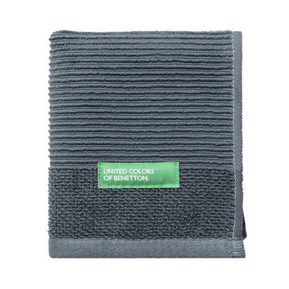 Set 3pcs Toallas De Baño (30x50+50x90+70x140cm) 450 Gsm 100%algodon Gris Oscuro Casa Benetton_4