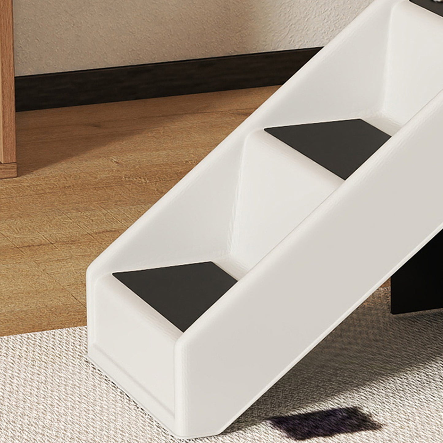 Pawhut Escalera Para Mascotas Plegable De 3 Peldaños 53x30,5x36,5 Cm Crema_4