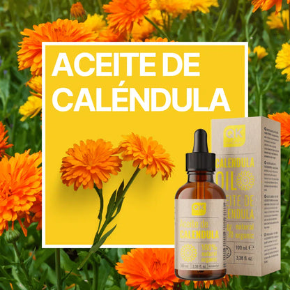 QKnatur - Aceite De Caléndula 100% Puro Orgánico - 100ml- Pieles Sensibles, Secas Y Agrietadas. Calmante Y Cicatrizante_1