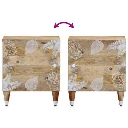 Mesita De Noche De Madera Maciza De Mango 40x33,5x46 Cm_4