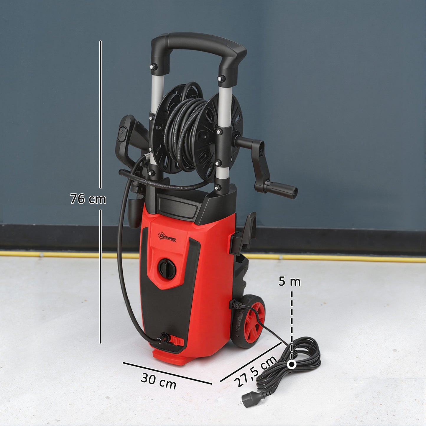 Outsunny Hidrolimpiadora De Alta Presión 1800w Caudal 420 L/h Presión 150 Bar_2