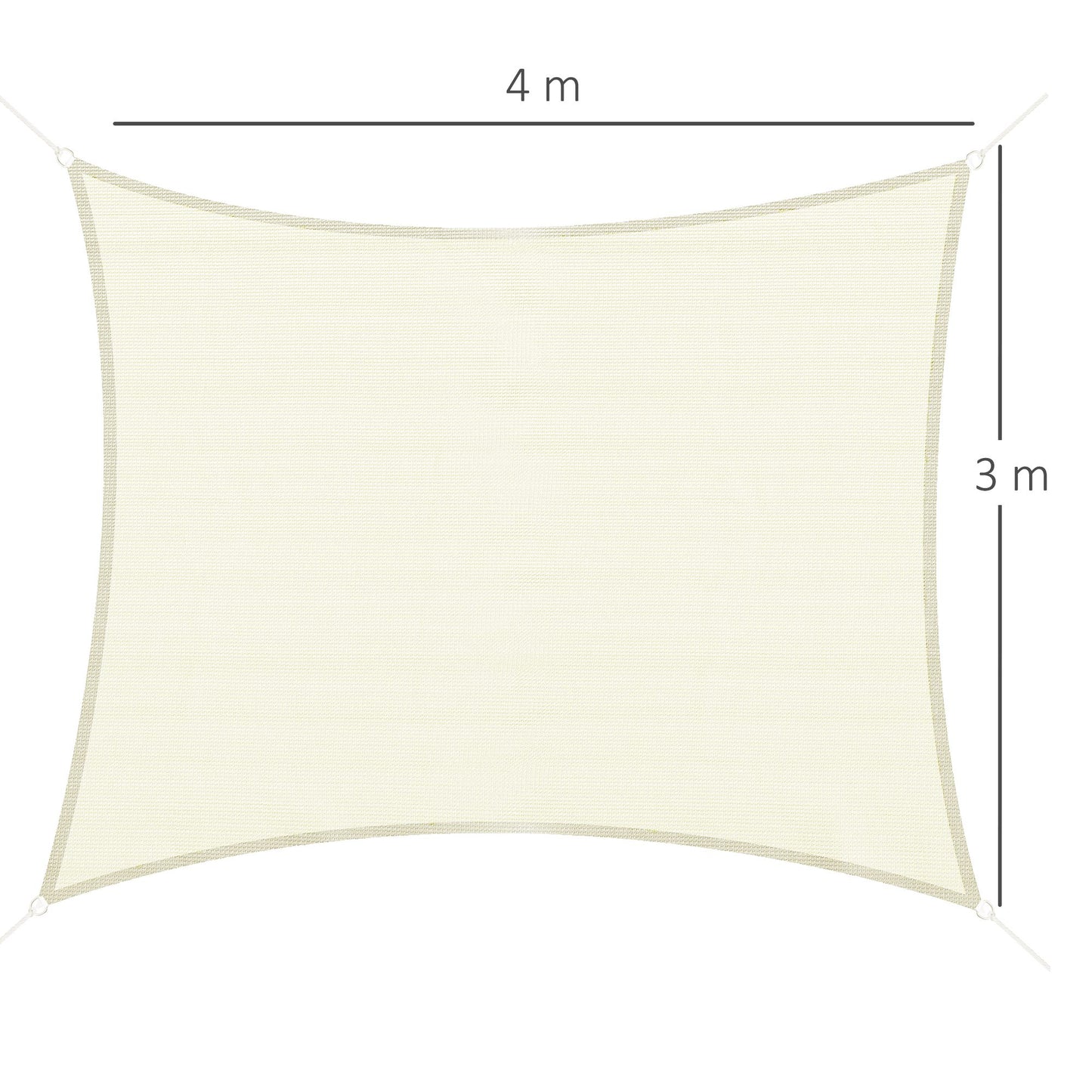 Outsunny Toldo De Vela Sombrilla Parasol Rectángulo Tejido De Poliester 185 G/m²_2