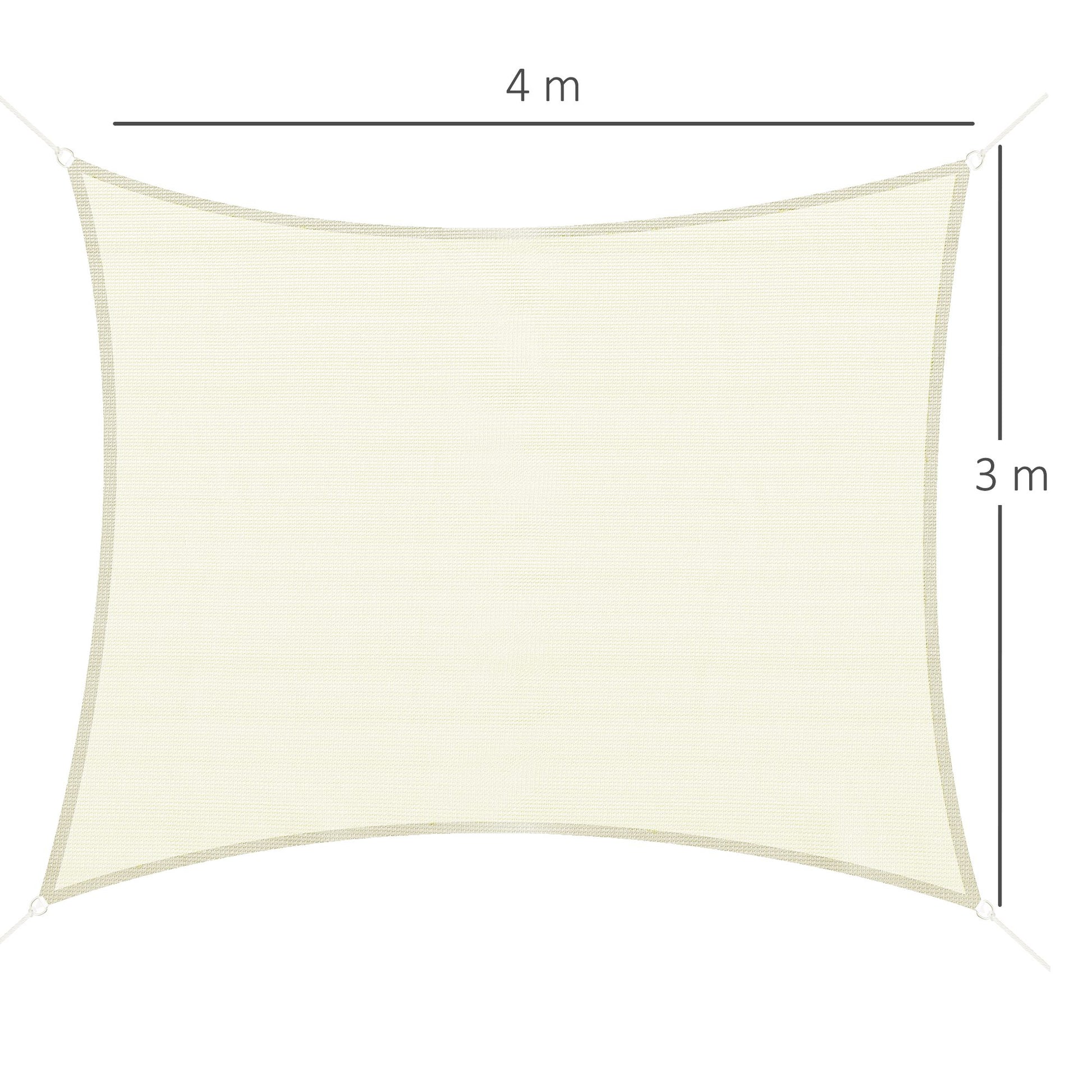 Outsunny Toldo De Vela Sombrilla Parasol Rectángulo Tejido De Poliester 185 G/m²_2