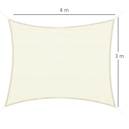 Outsunny Toldo De Vela Sombrilla Parasol Rectángulo Tejido De Poliester 185 G/m²_2