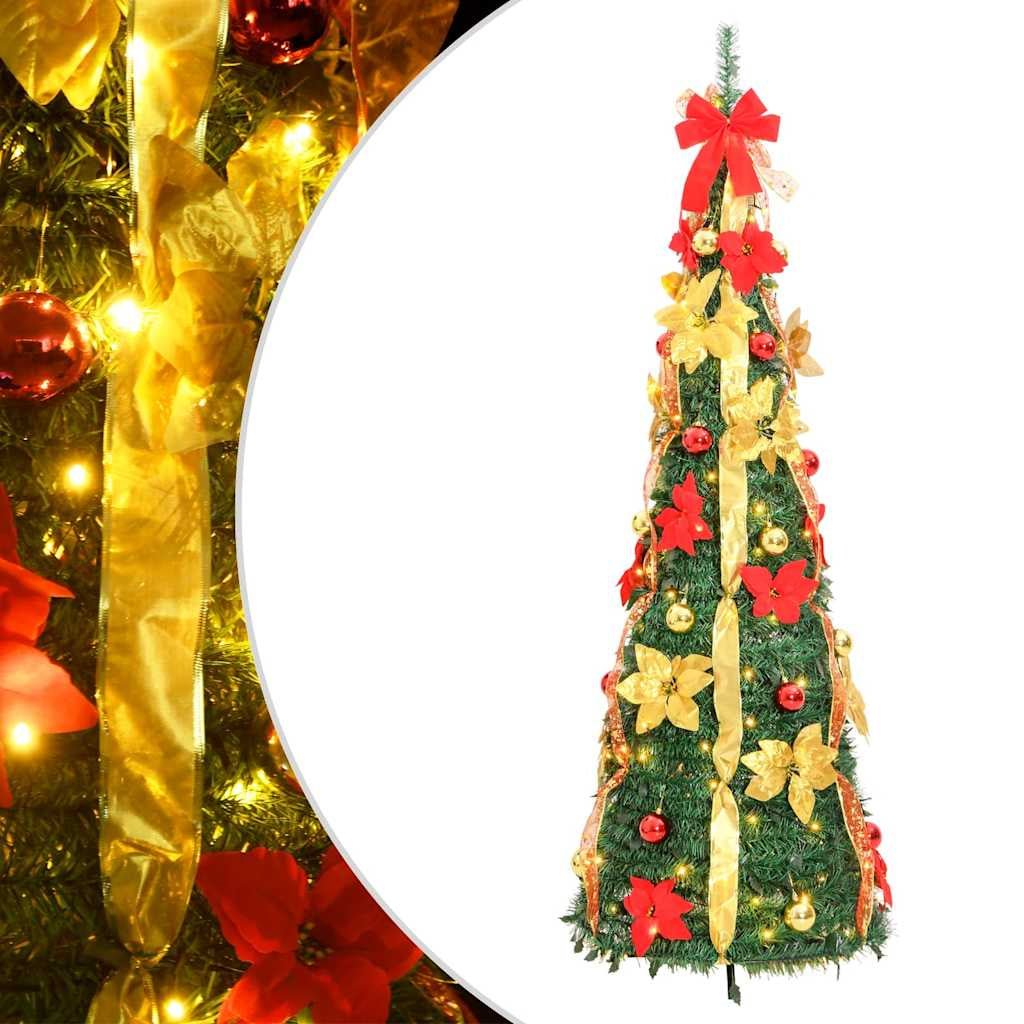 Vidaxl Árbol De Navidad Artificial Desplegable 200 Led Verde 210 Cm_0