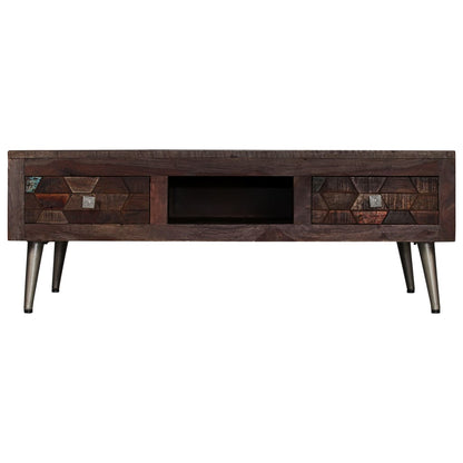 Mesa De Centro De Madera Maciza Reciclada 100x60x35 Cm_0