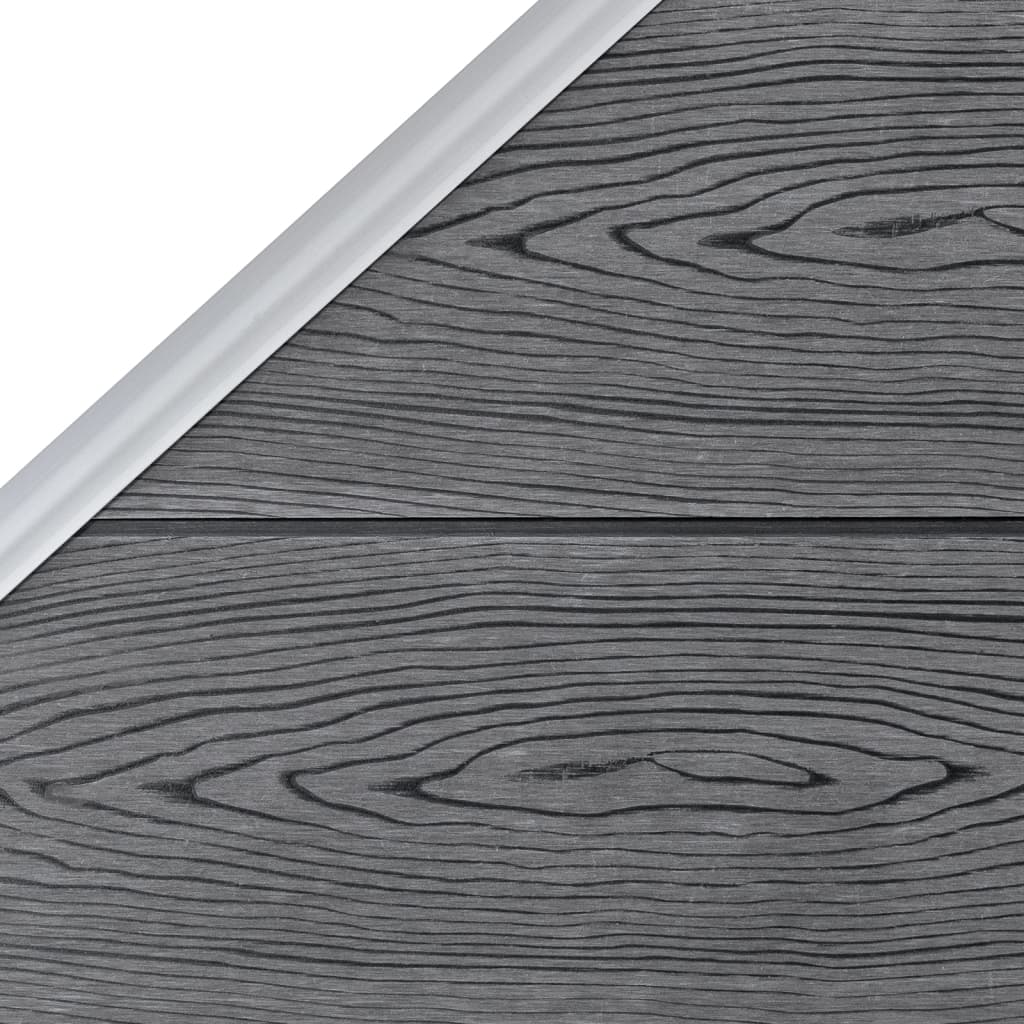 Set De Valla 4 Cuadradas + 1 Oblicua Wpc Gris 792x186 Cm / Vetonek_3