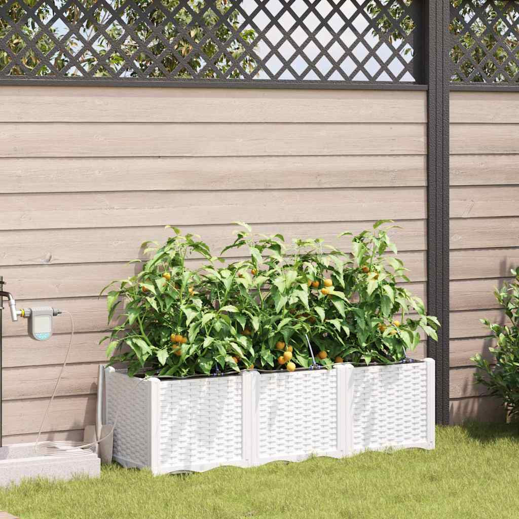 Vidaxl Jardineras Blanco 120 X 40 X 37.5 Cm Acero_1