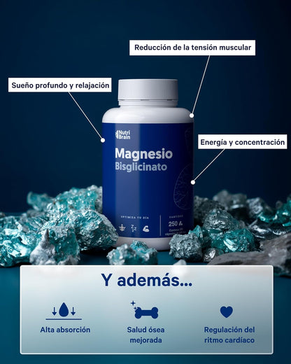 Magnesio Bisglicinato Puro 2000mg Alta Absorción Nutribrain 250 Cápsulas_4