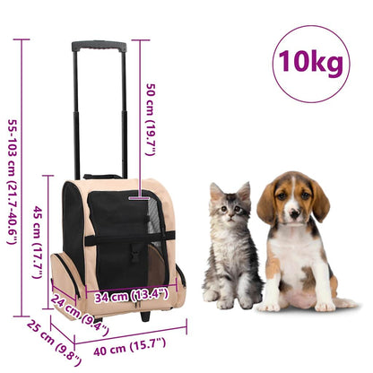 Vidaxl Carro Plegable Para Mascotas Multiusos Beige_2