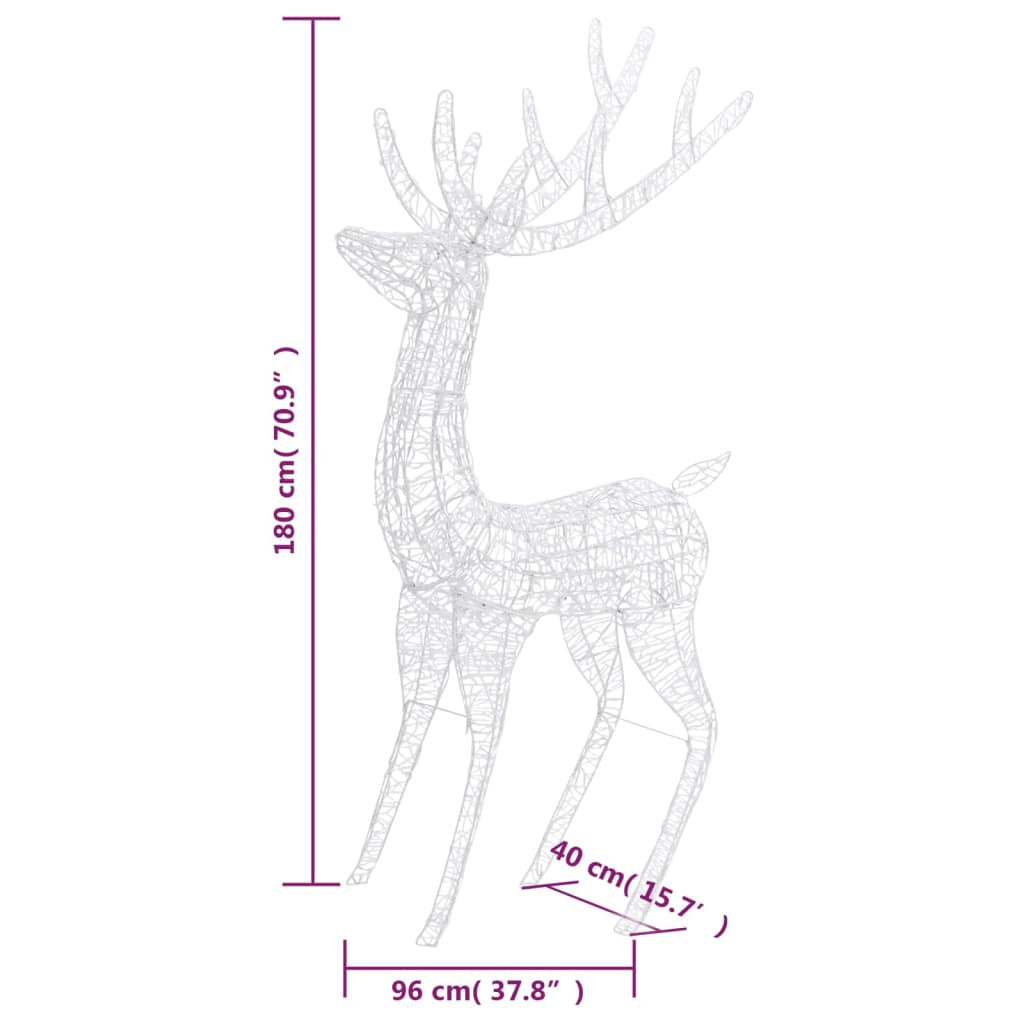 Vidaxl Reno Navideño Acrílico Xxl 250 Leds De Colores 180 Cm_2