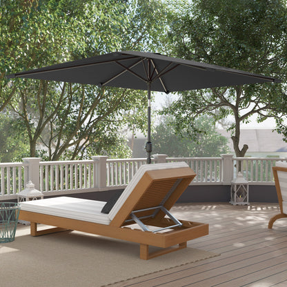 Outsunny Sombrilla De Terraza Exterior 200x300 Cm Con Ángulo Ajustable Gris_4