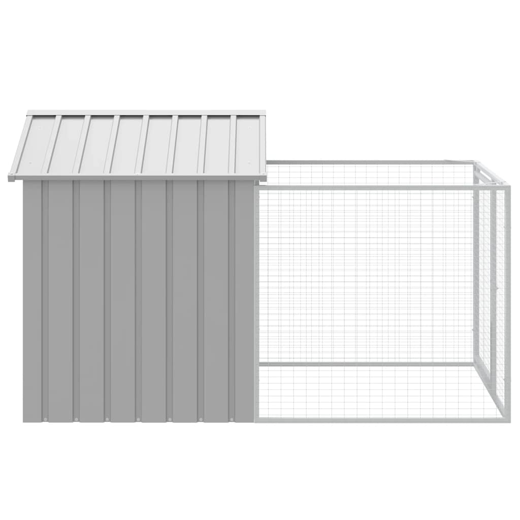 Caseta Perros Corral Acero Galvanizado Gris Claro 117x201x123cm_3