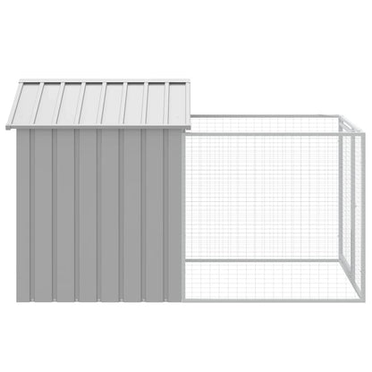 Caseta Perros Corral Acero Galvanizado Gris Claro 117x201x123cm_3
