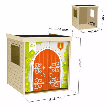 Casita infantil de madera con cortina Princesse Soulet