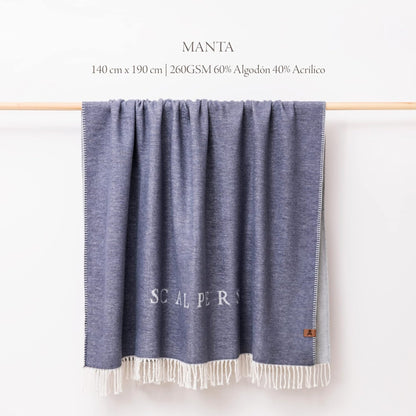 Manta Scotch 140x190 60% Algodón 40% Acrílico 320gsm Azul Scalpers Home_2