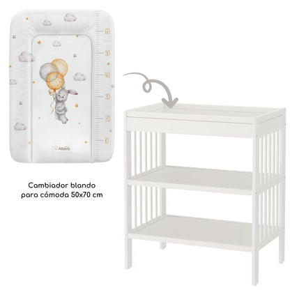 Cambiador Blando Para Comoda 70x50 Bunny