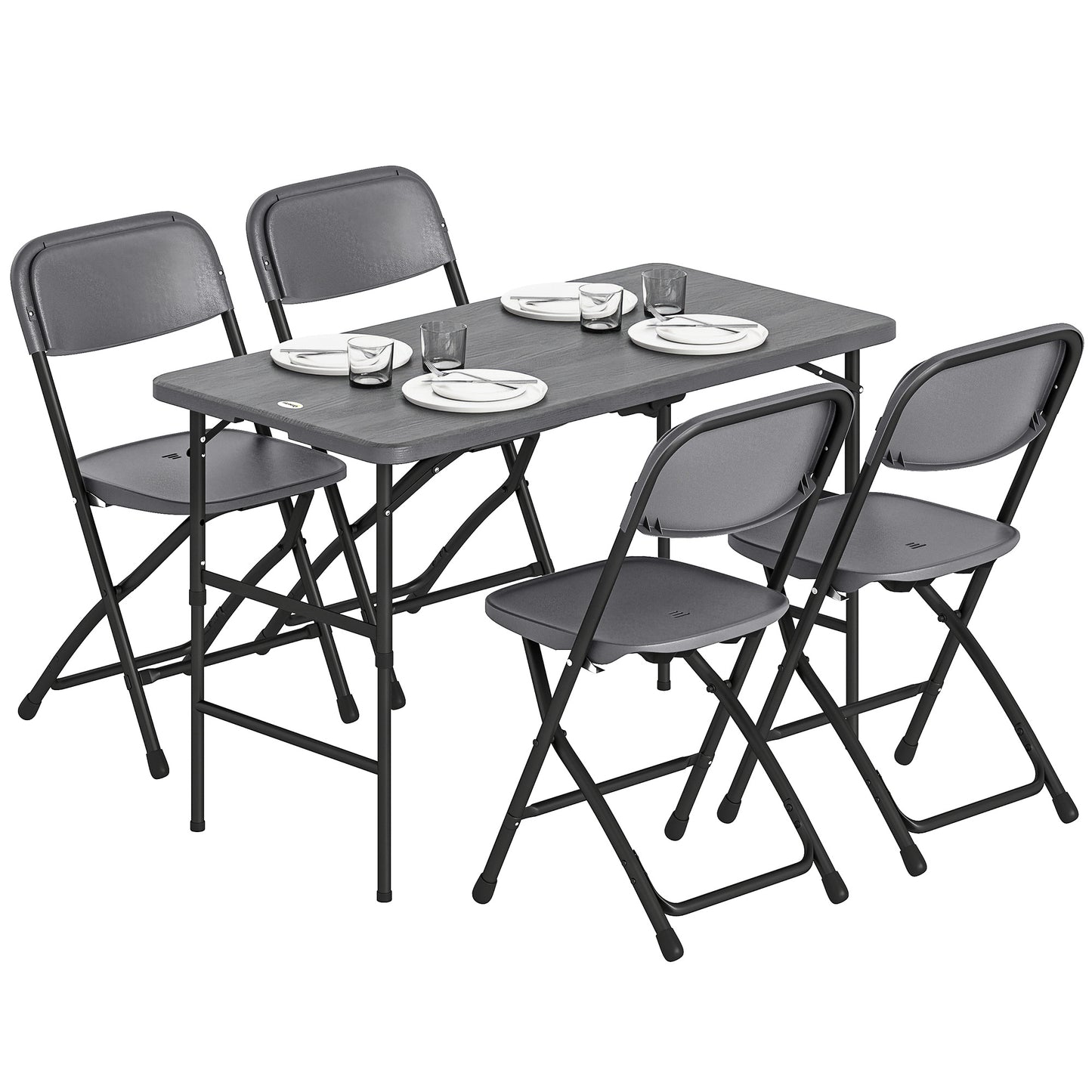 Outsunny Conjunto De Mesa Y Sillas Jardín De 5 Piezas_0