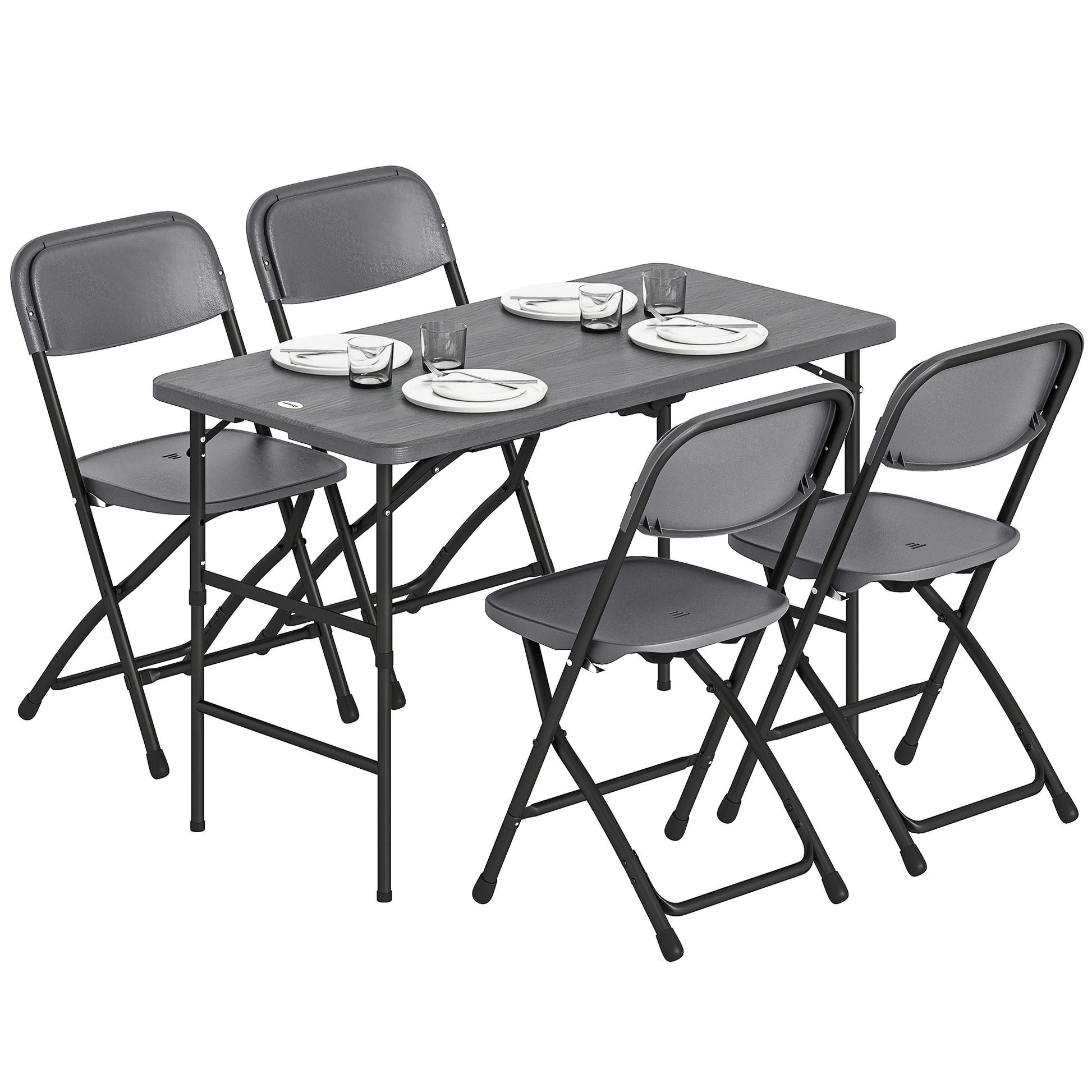 Outsunny Conjunto De Mesa Y Sillas Jardín De 5 Piezas_0