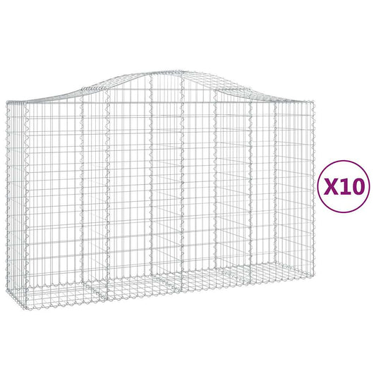 Cestas Gaviones 10 Uds Forma De Arco Hierro 200x50x120/140 Cm_0