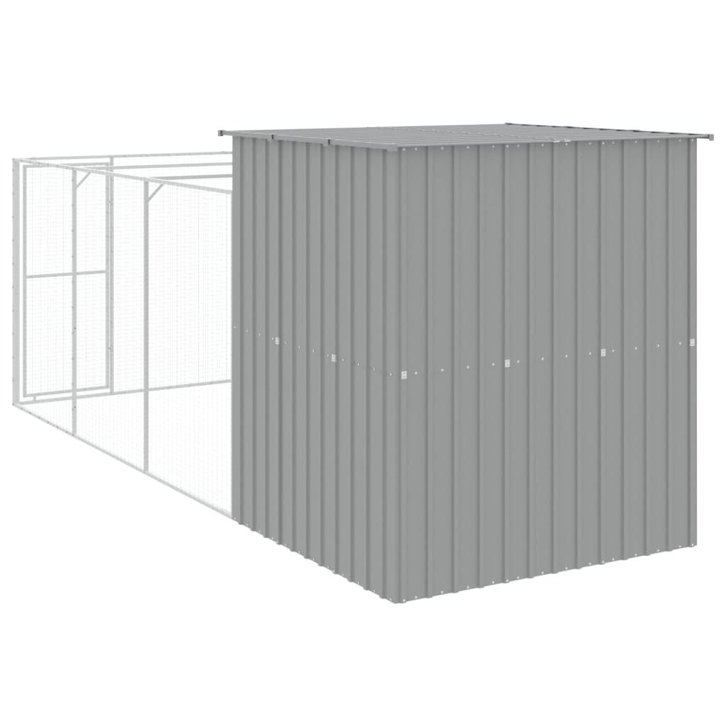 Vidaxl Caseta Perros Corral Acero Galvanizado Gris Claro 165x455x181cm_4