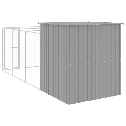 Vidaxl Caseta Perros Corral Acero Galvanizado Gris Claro 165x455x181cm_4