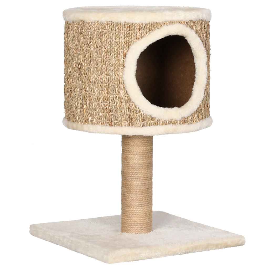 Vidaxl Árbol Para Gatos Con Casa Y Poste Rascador 52 Cm Hierba Marina_1