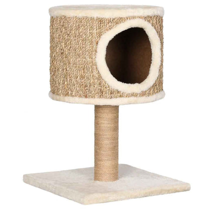 Vidaxl Árbol Para Gatos Con Casa Y Poste Rascador 52 Cm Hierba Marina_1