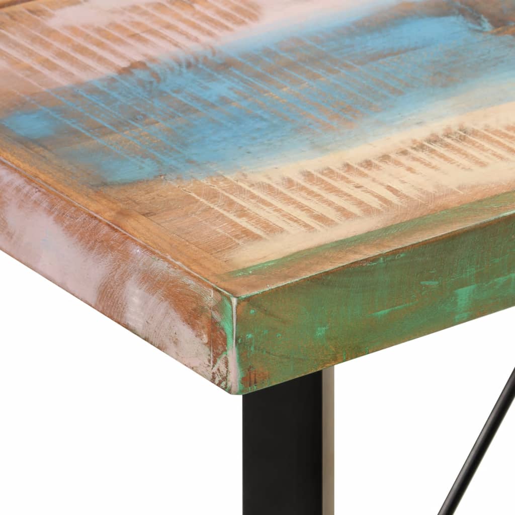 Mesa Alta De Hierro Y Madera Maciza Reciclada 150x70x107 Cm_3