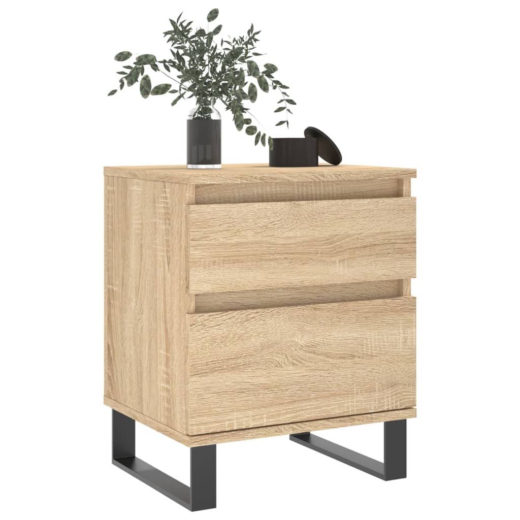 Mesitas Noche 2 Uds Madera Ingeniería Roble Sonoma 40x35x50 Cm_1