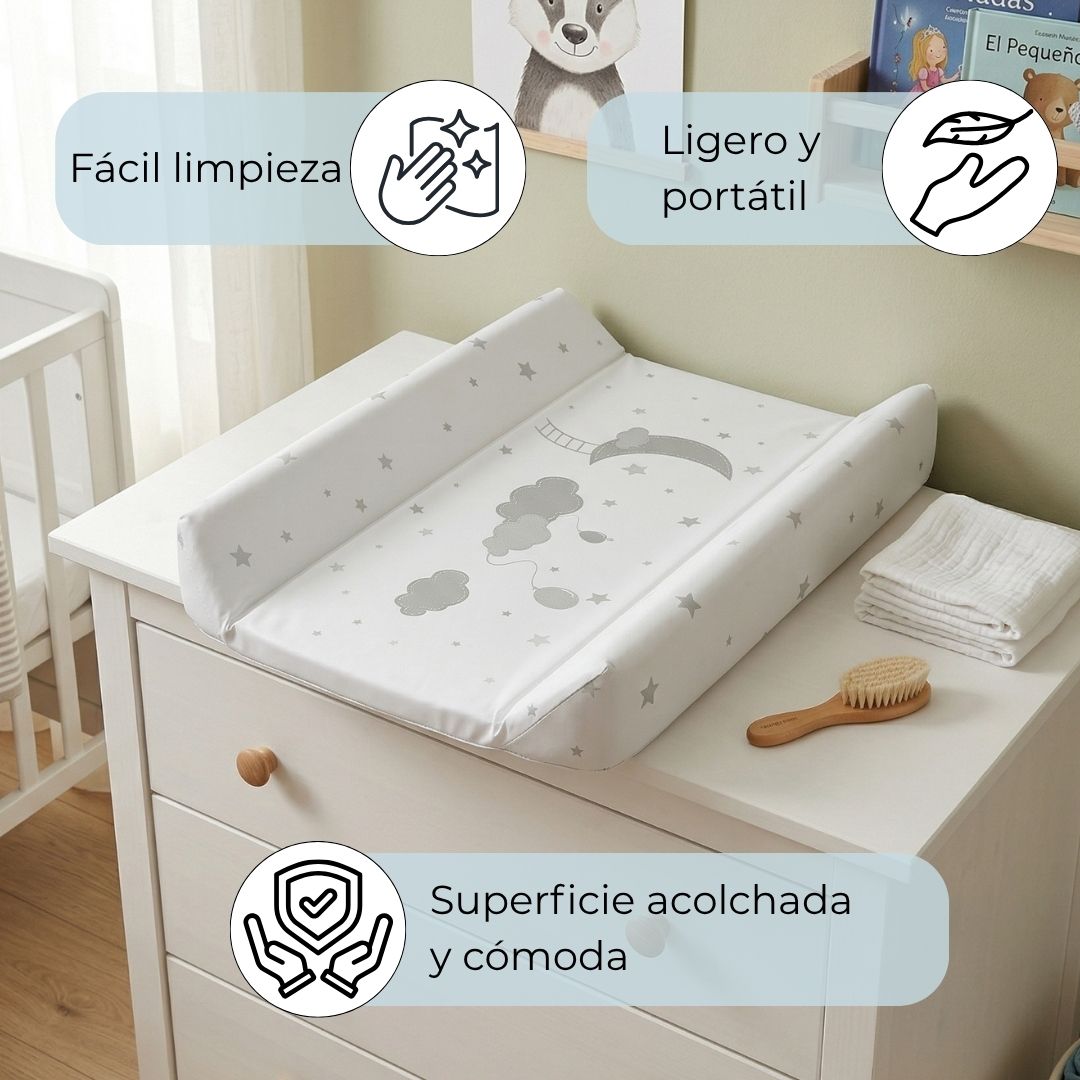 Bathby | Cambiador Fijo Para Bebé, Modelo Estrellas Y Luna_4
