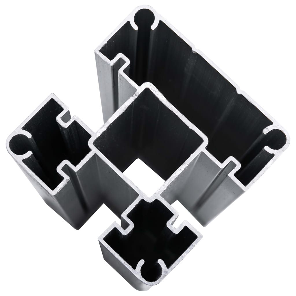Juego De Paneles De Valla Wpc Negro 872x186 Cm / Vetonek_0