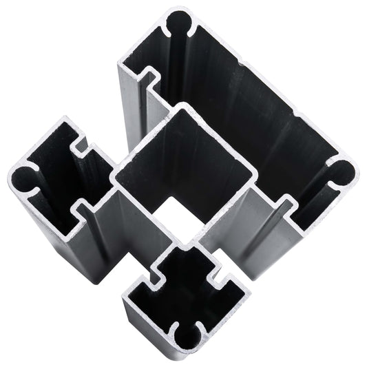 Juego De Paneles De Valla Wpc Negro 872x186 Cm / Vetonek_0