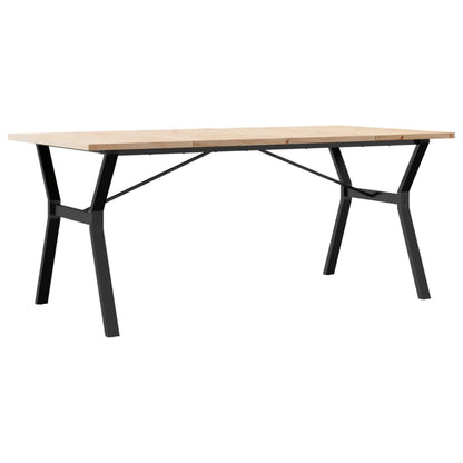 Mesa De Comedor Marco Y Madera Maciza Pino Acero 180x90x75,5 Cm_4