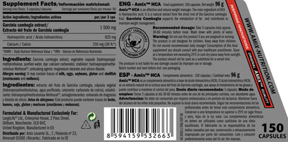 Hca 1500mg (garcinia Cambogia) - 150 Cápsulas - Inhibidores De Apetito - Amix Nutrition_5