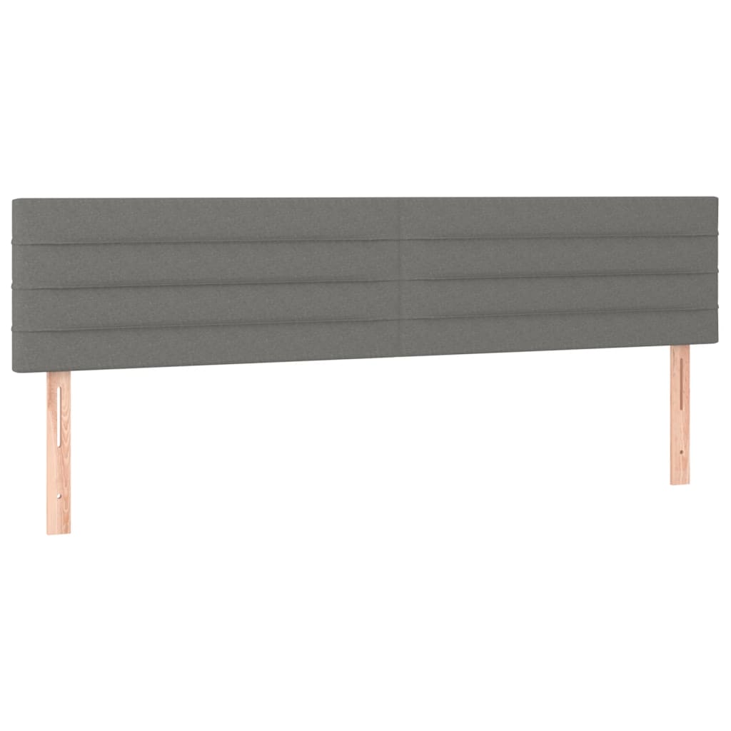 Cama Box Spring Con Colchón Y Led Tela Gris Oscuro 200x200 Cm / Vetonek_2
