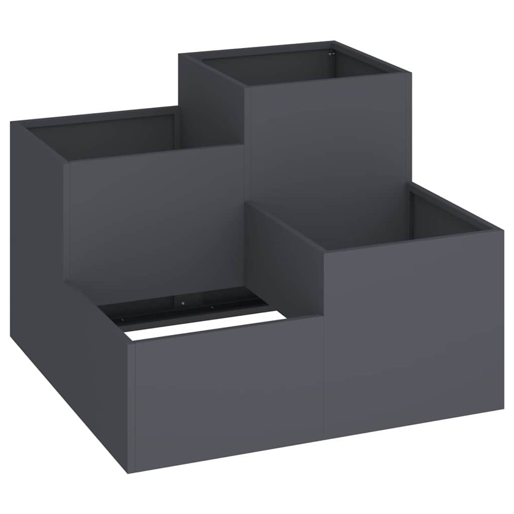 Maceta Para Jardín Antracita 80 X 80 X 60 Cm Acero_0