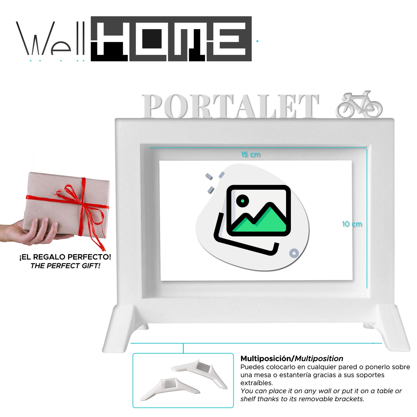 Wellhome - Marco Portalet Blanco 20,5x13,5 Cm Para Fotos 10x15 Cm_1