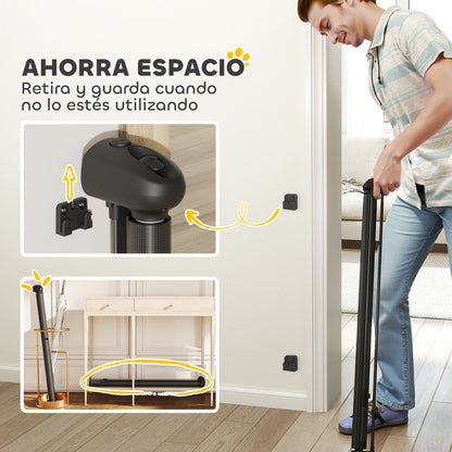 Pawhut Barrera De Seguridad Para Perros Retráctil 0-125 Cm Para Escaleras_5