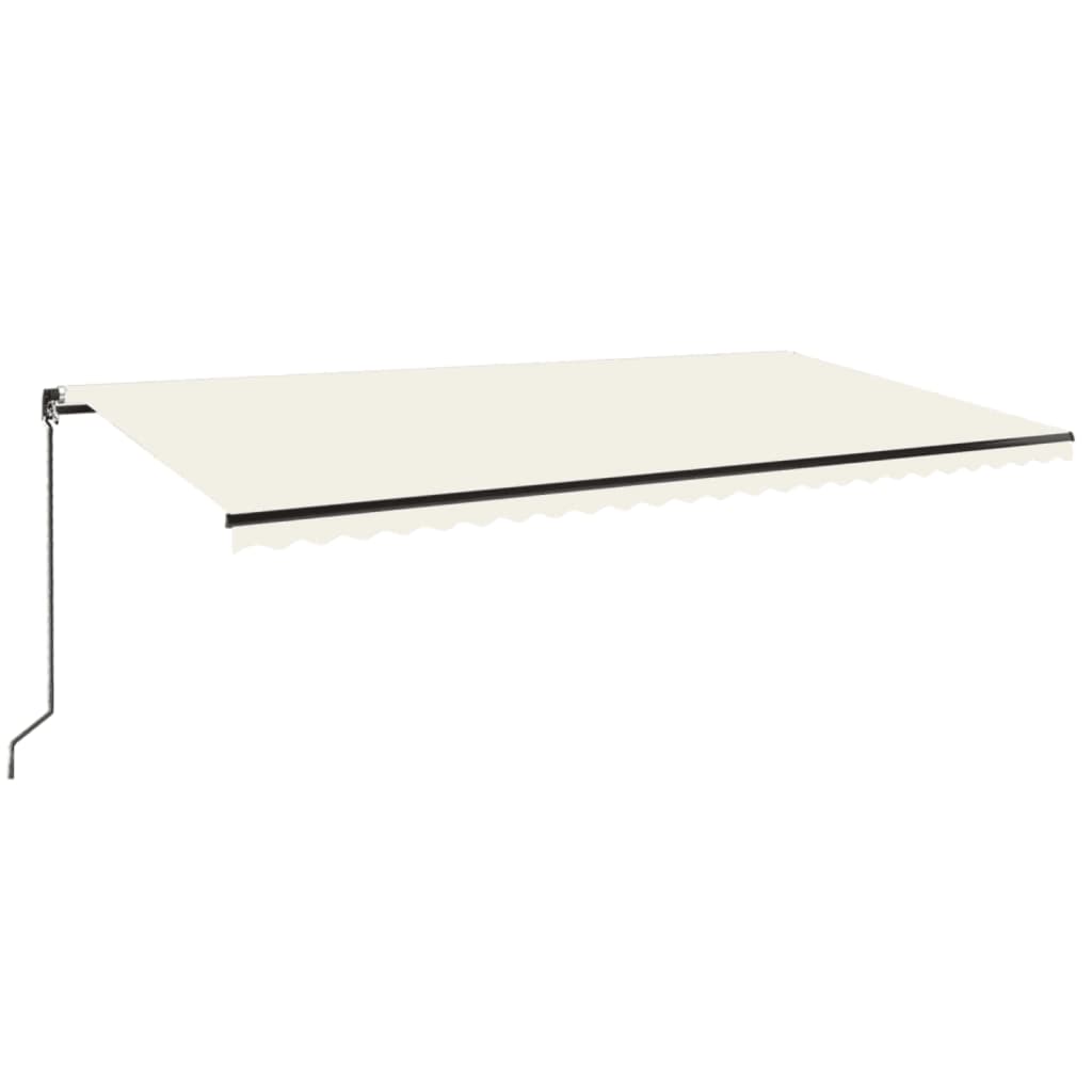 Toldo Retráctil Manual Con Luz Led Color Crema 600x350 Cm_0