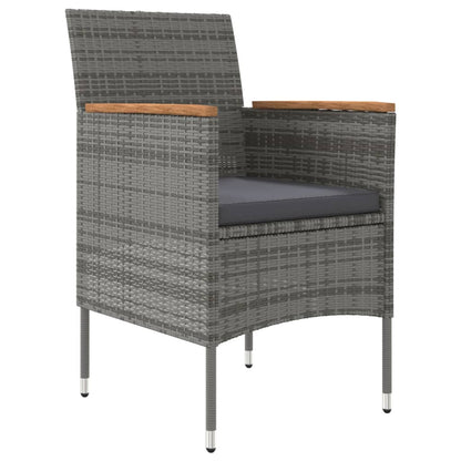 Juego De Comedor De Jardín 3 Piezas Con Cojines Gris Y Negro / Vetonek_3