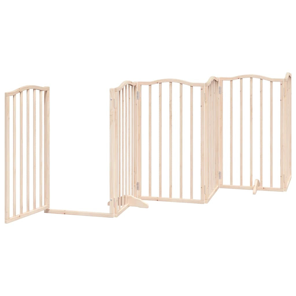 Vidaxl Puerta Para Perros Plegable 12 Paneles Madera De Álamo 600 Cm_3