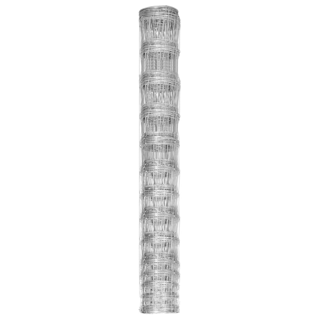 Valla De Jardín De Acero Galvanizado Plateado 50 M 150 Cm / Vetonek_1